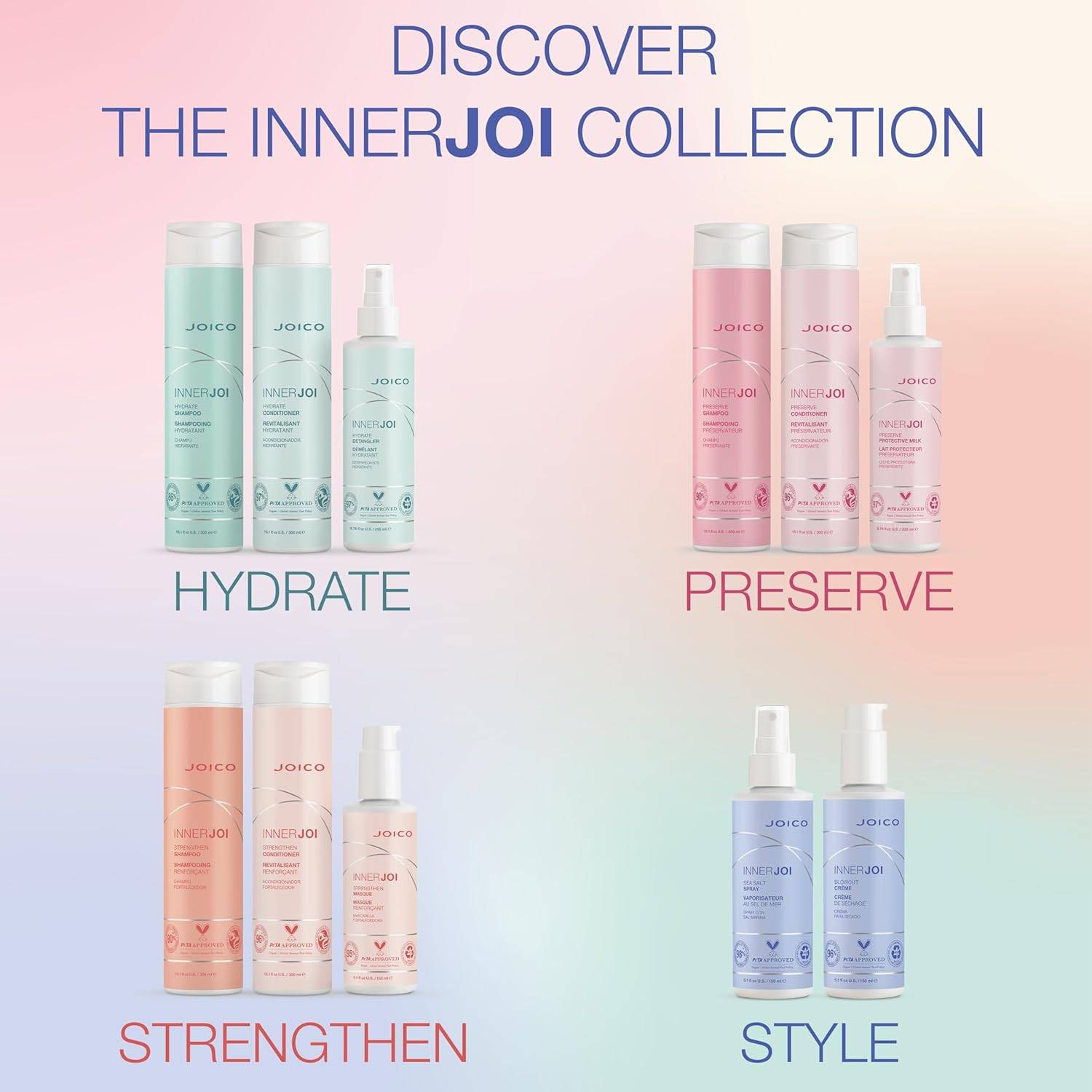 Joico InnerJoi Sea Salt Spray | Styling For All Hair Types | Sulfate & Paraben Free | Naturally-Derived Vegan Formula