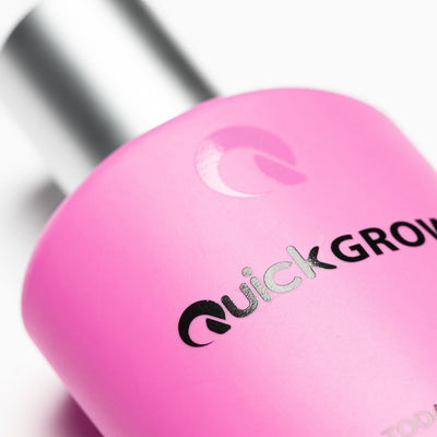 Official product and benefits graphic for Quick Grow Sulphate-Free Biotin Shampoo 500ml