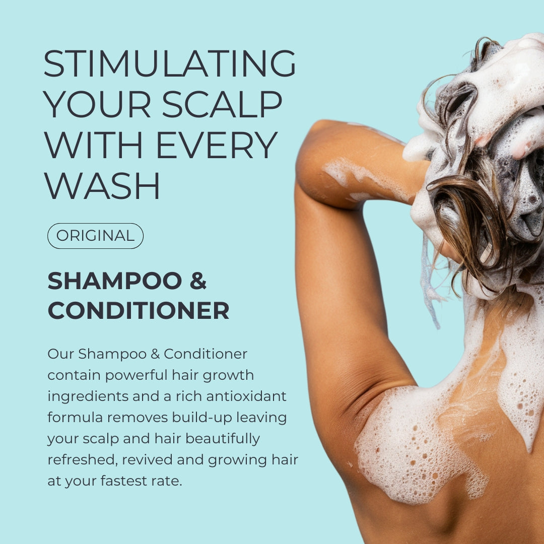 Hair results and lifestyle image from the Quick Grow Original Family Combo gallery
