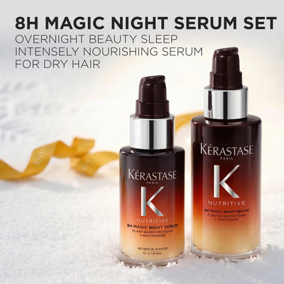 Kérastase 8H Magic Night Serum duo gift box contents for dry hair