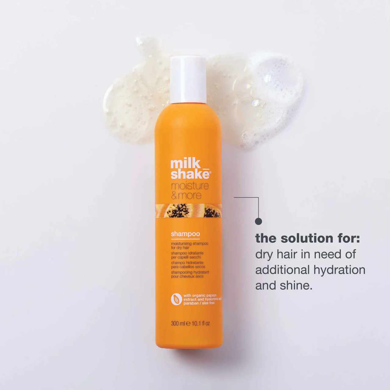 Milkshake Moisture & More Shampoo: Hydrating Shampoo for Dry Hair & Shine | 300ml Bottle