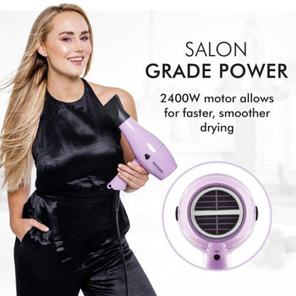 Moyoko E8 Hairdryer Lilac - Powerful Luxurious Blow-Dry Experience - Shampoo