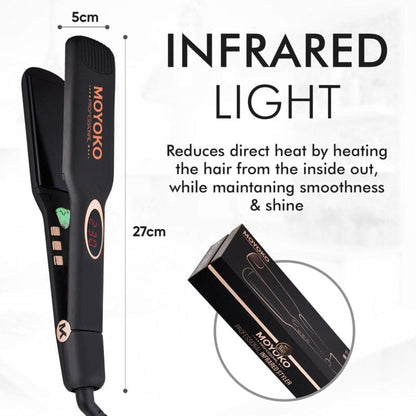 Hair straightener with infrared light technology.