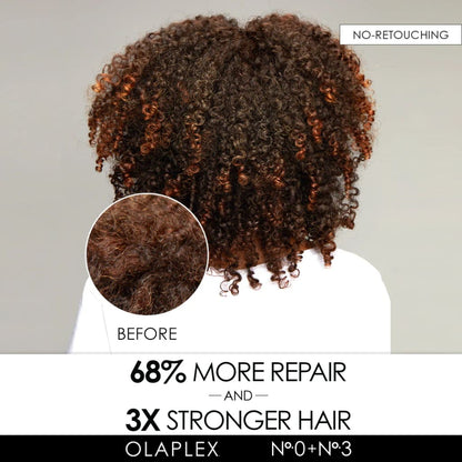 Curly, voluminous dark hair with reddish highlights, showcasing a before-and-after hair treatment comparison.