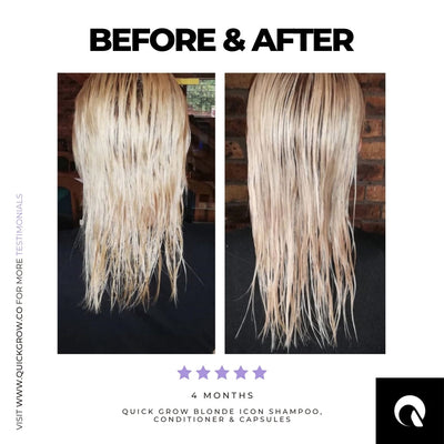 Customer review graphic for Quick Grow Blonde Icon Violet Shampoo 250ml