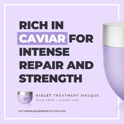 Key ingredient graphic for Quick Grow Blonde Icon Violet Treatment Masque 220ml