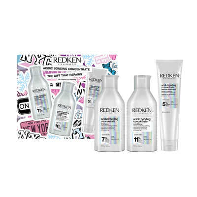 Redken Acidic Bonding Concentrate Gift Set for Damaged Hair - 3-Piece Repair System