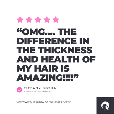 Customer review graphic for Quick Grow Hair Growth Capsules for Women 60 Capsules