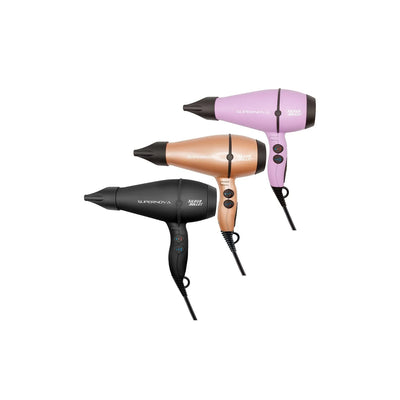 Silver Bullet Supernova 2400W Hair Dryer - Black, Gold, and Pink. Buy at Partners Hair Design for fast drying and styling