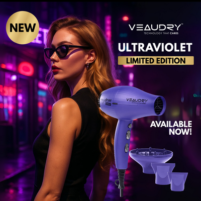 Veaudry MyDryer Ultra Violet Limited Edition: Professional Hair Dryer, Fast Drying, with Stylish Purple Design