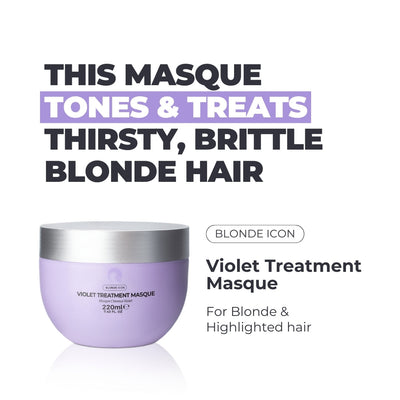 Hair results and lifestyle image for Quick Grow Blonde Icon Violet Treatment Masque 220ml