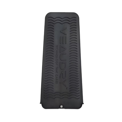 Veaudry Heat Mat & Pouch - Black. Heat-Resistant Silicone for Hair Styling Tools Protection