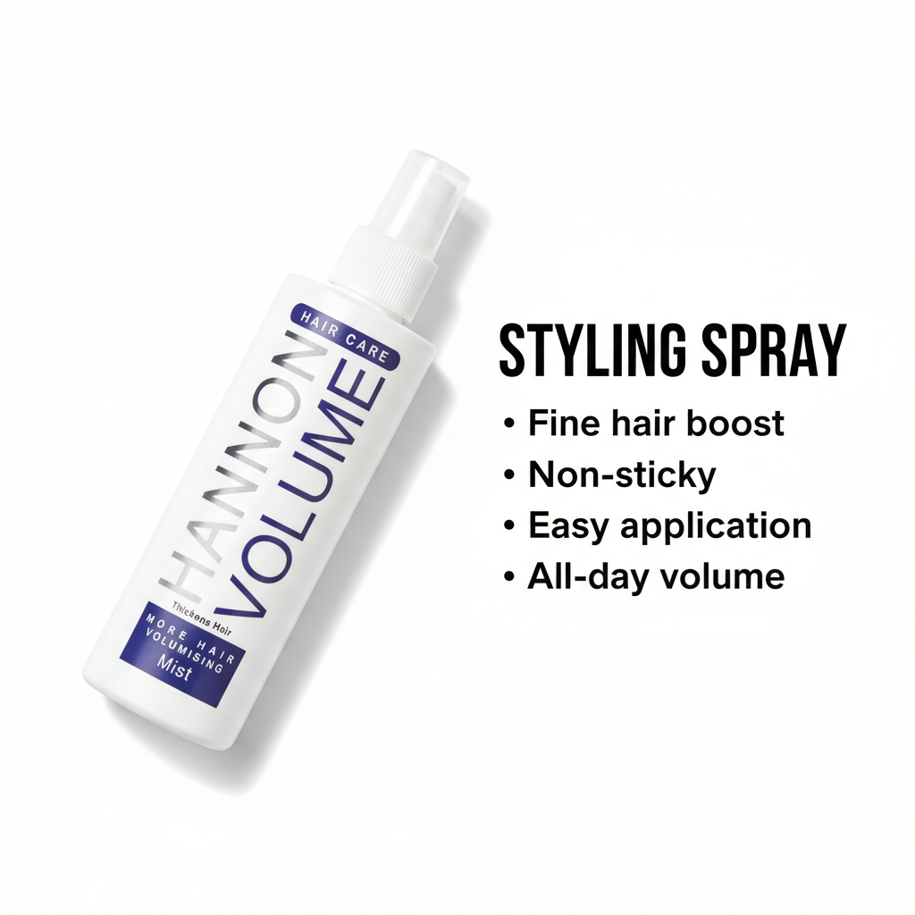 Angled with styling spray