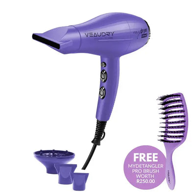 Veaudry MyDryer Ultra Violet Hair Dryer Limited Edition w/ Free Detangling Brush