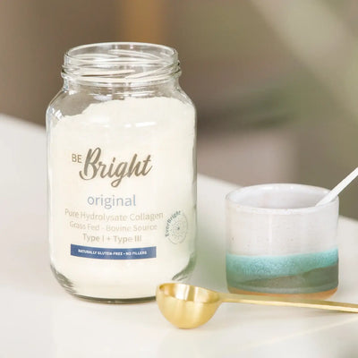 Be Bright Original Collagen Powder 350g in a jar, ideal for nourishing skin and joints with premium hydrolysed collagen.