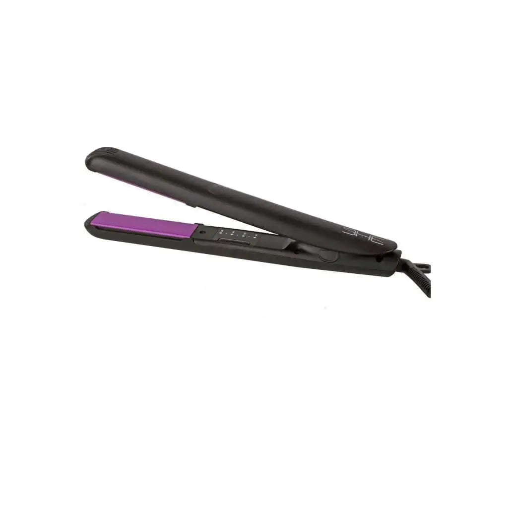 BHE Flat Iron: Original Narrow Plate Styler - Black Hair Straightener with Purple Trim