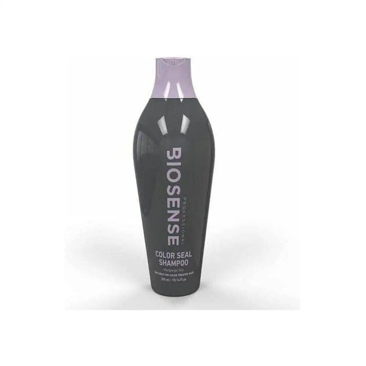 Rose wine bottle displayed with Biosense Colour Seal Shampoo 300Ml Sulfate Free