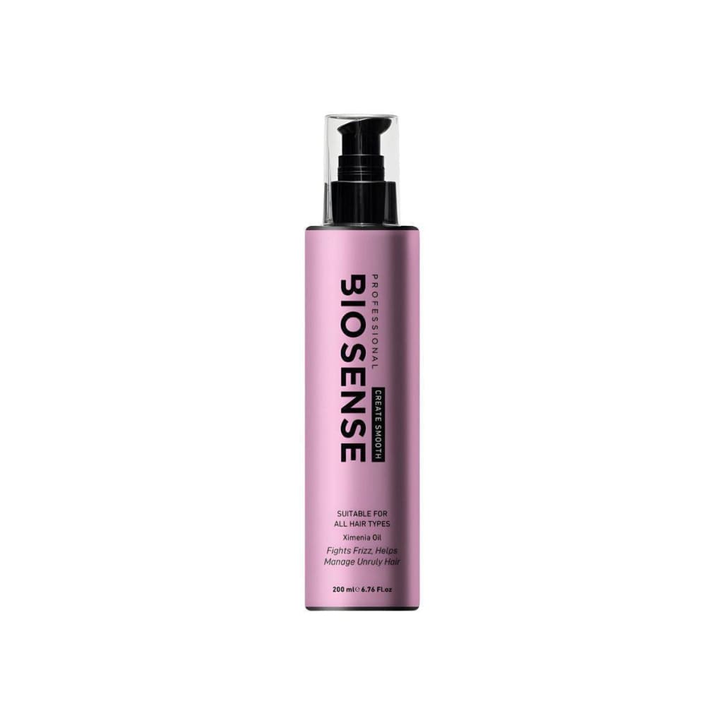 Biosense Create Smooth Blow Dry Serum 200ml bottle on a white background