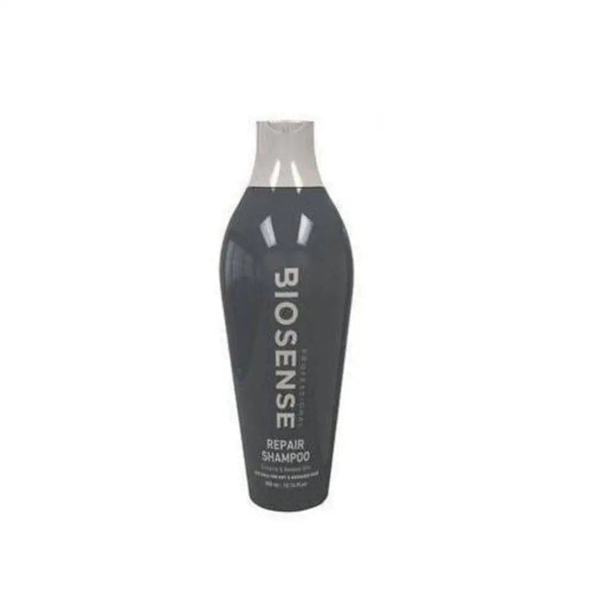 Biosense Repair Shampoo 300ml - a bottle of black wine with white label, revitalizes hair