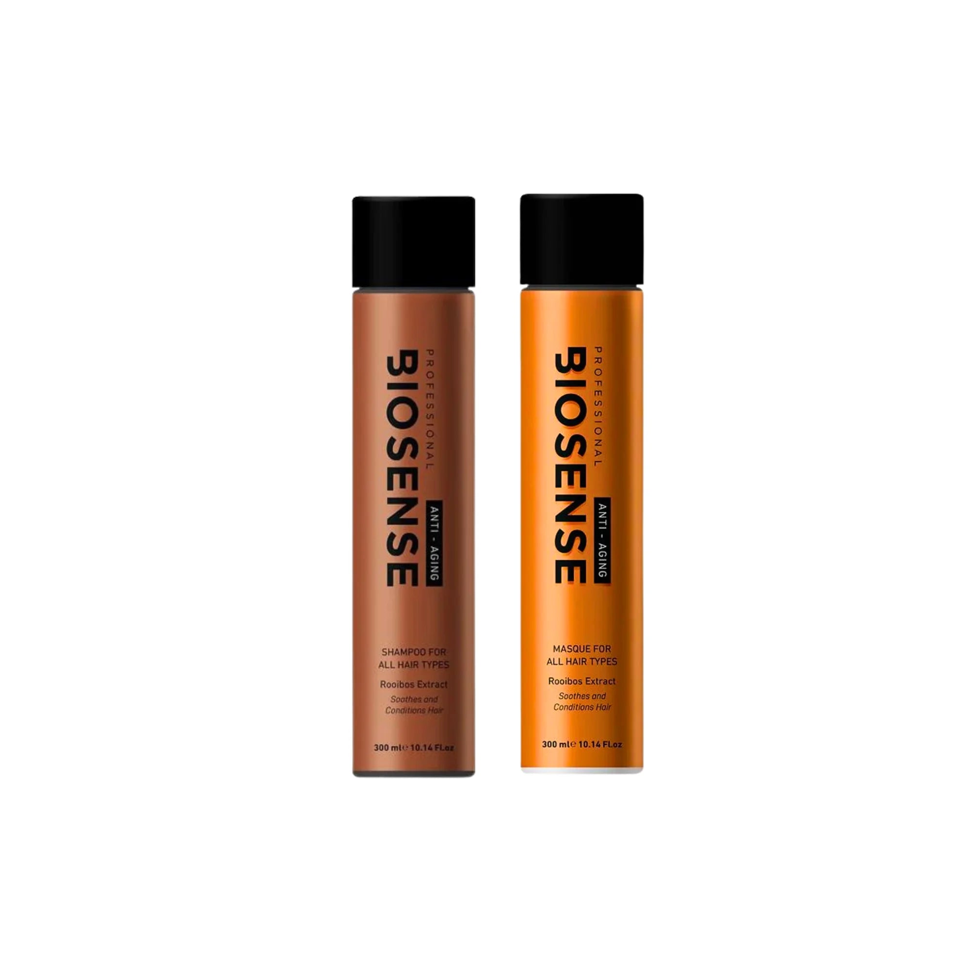 Biosense Rooibos Anti-Aging Hair Care Set: Shampoo & Masque for All Hair Types. Rooibos Extract, Anti-Aging benefits