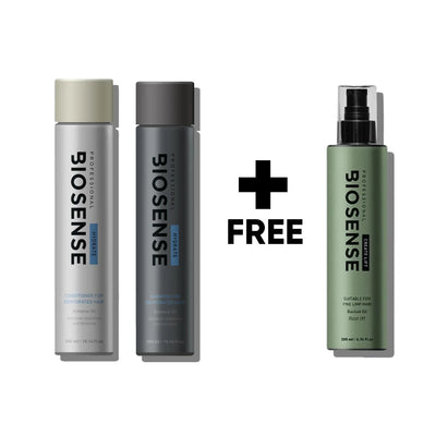 Biosense Hydrate Shampoo Conditioner Bundle + Free Create Lift: Hydrating Hair Products for Dehydrated & Fine Hair
