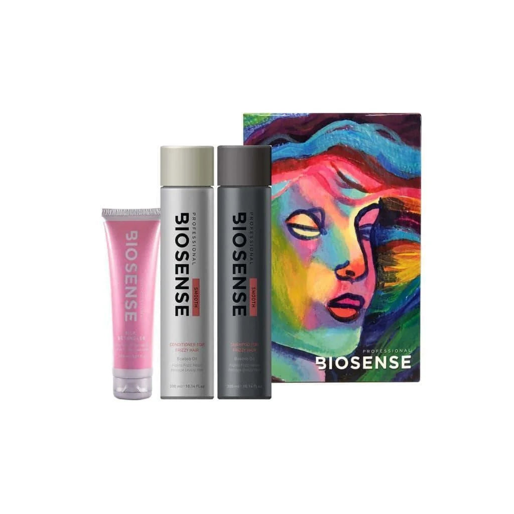 Biosense Smooth Gift Set with Sham, Cond & Treat for smooth haircare and skin care indulgence