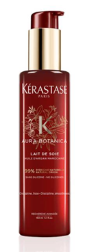 Burgundy and gold bottle of Kerastase Aura Botanica Lait De Soie nourishing leave-in milk