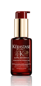 Red and gold bottle of Kerastase Aura Botanica Concentre Essentiel 50ml hair product.