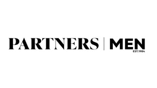 Bold black text displaying ’PARTNERS | MEN’ on a white background.