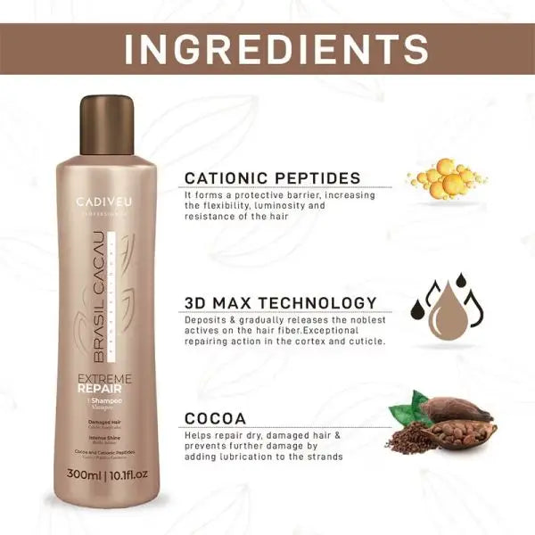 Hair repair product ingredients for Brasil Cacau Extreme Repair Conditioner 300ml