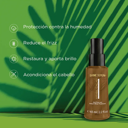 Brasil Cacau Shine Serum Spray 65ml for enhanced shine and anti-frizz benefits