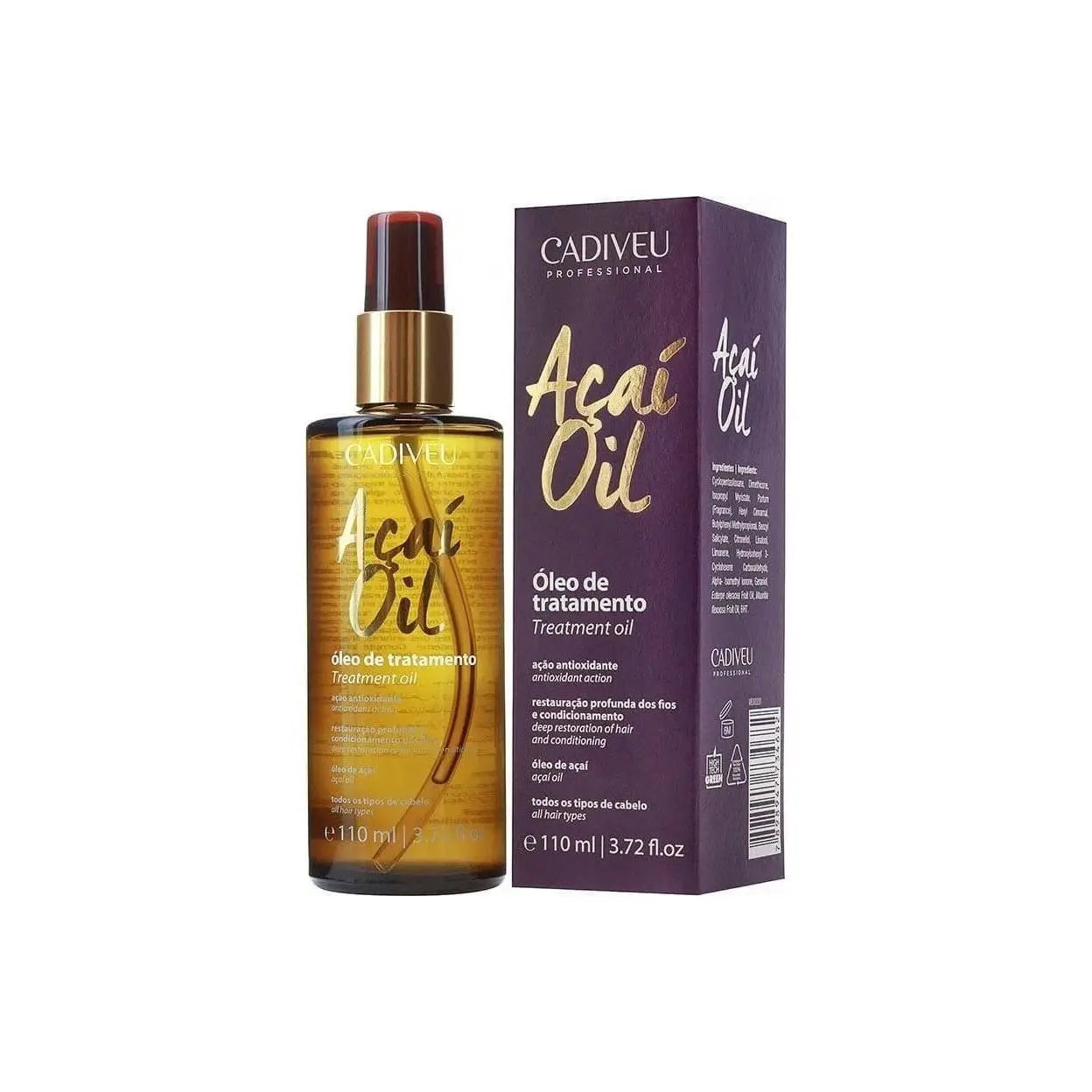 Cadiveu Acai Oil Treatment 110ml - Professional Hair Oil Antioxidant