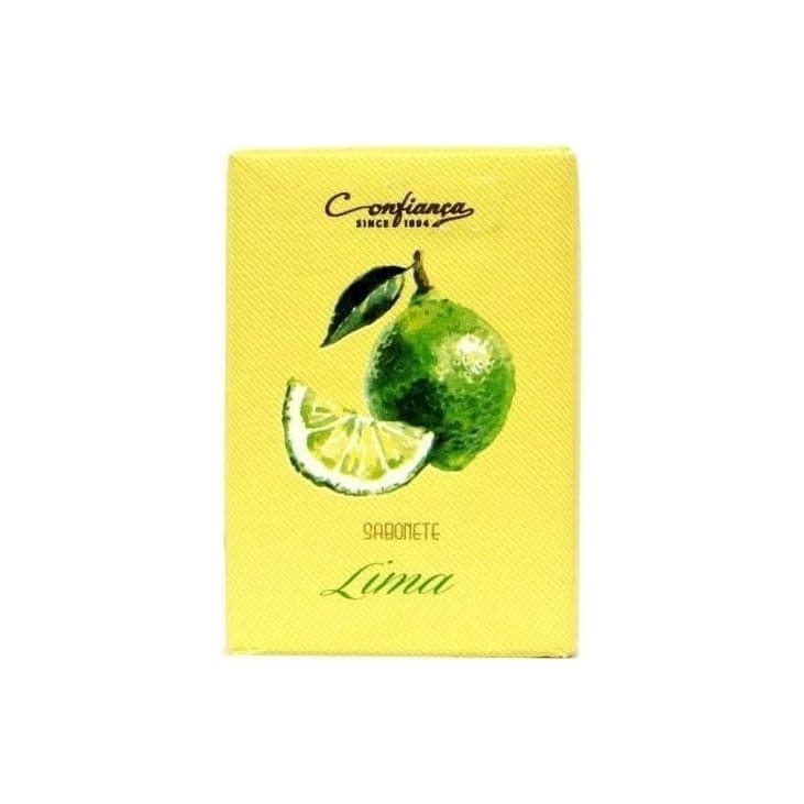 Confianca lime scented body soap 100gm with green tea and a lemon slice, refreshing aroma