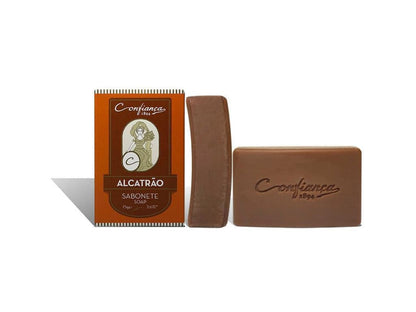 Sabonete Confianca Alcatrao “Tar Antiseptic” Soap Bar 75g wrapped in chocolate-themed packaging