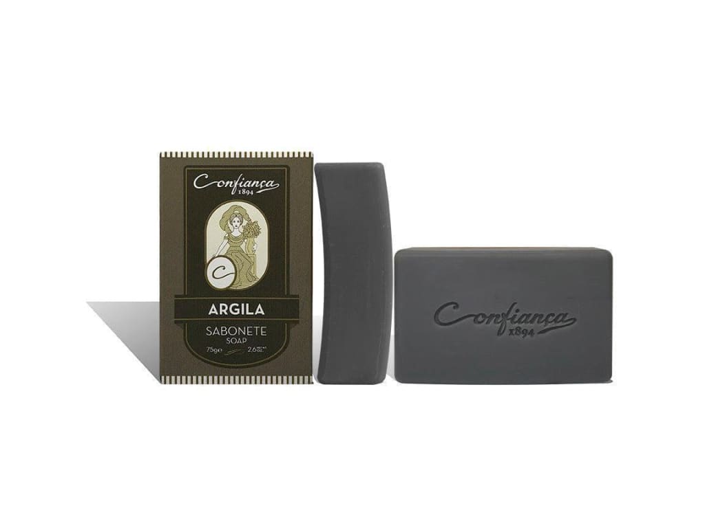 Sabonete Confianca Argila Soap Clay 75gr bar and box display