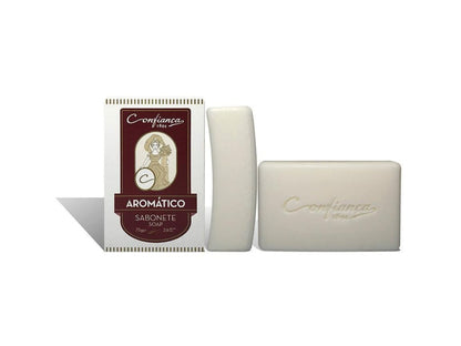 Sabonete Confianca Aromatic Soap 75g - white box, brown label, premium skincare product