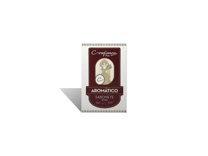 Capri almond chocolate bar displayed with Sabonete Confianca Aromatic Soap 75g