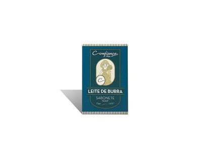 Front view of green and white lite bura cigarettes pack with Sabonete Confianca Leite soap