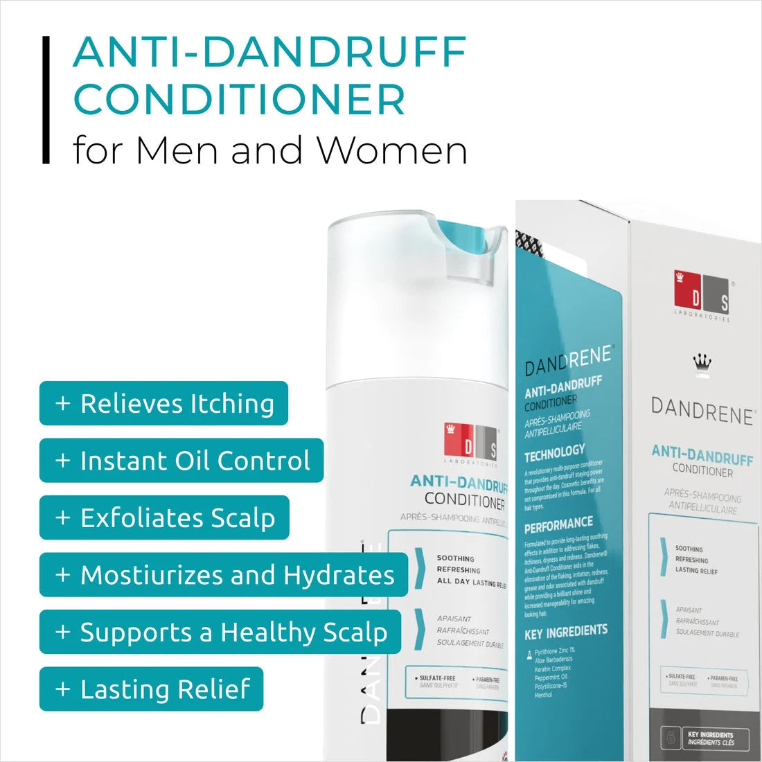 Dandrene® Exfoliating Anti-Dandruff Conditioner - 205ml offers soothing relief and hydration for healthy scalp care.