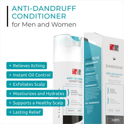 Dandrene® Exfoliating Anti-Dandruff Conditioner - 205ml offers soothing relief and hydration for healthy scalp care.