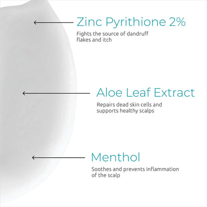 Dandrene® Exfoliating Anti-Dandruff Conditioner - 205ml features zinc pyrithione, aloe, and menthol for healthy scalps.