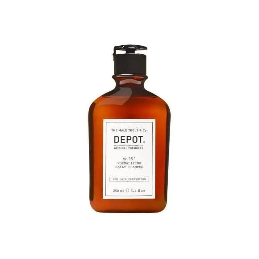 Close-up of Depot 101 Normalizing Daily Shampoo 250ml bottle on a white background