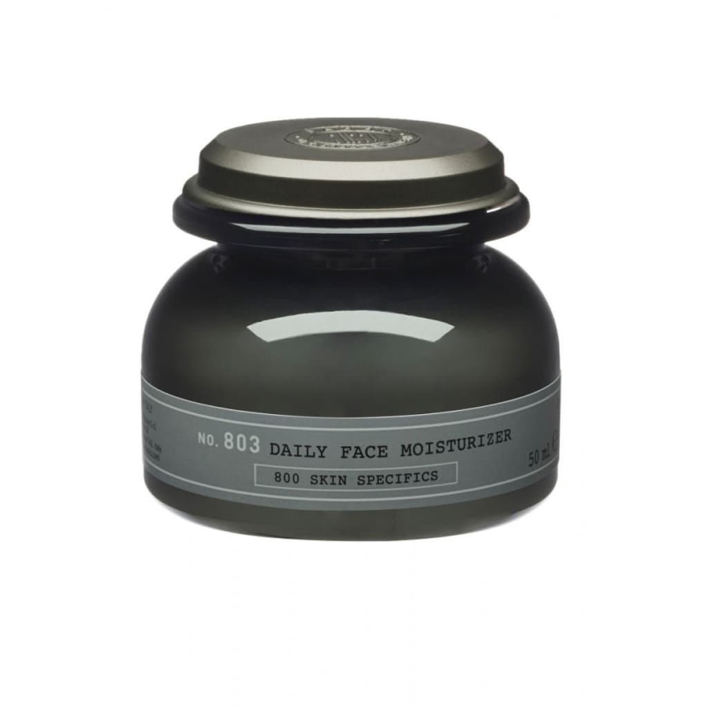 Dark green glass jar of DEPOT NO. 803 Face Moisturizer 50ml with metallic lid