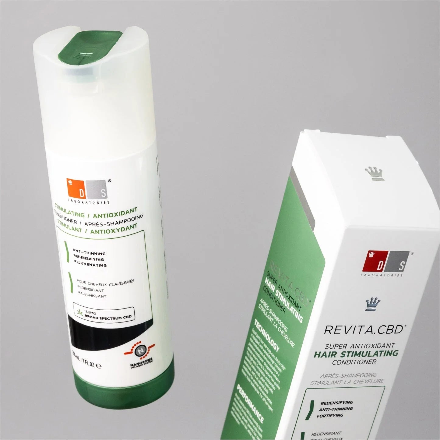 DS Laboratories Revita.CBD Super Antioxidant Hair Density CBD Conditioner 205ml for rejuvenating hair and scalp health.