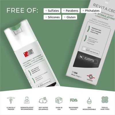 Revita CBD Conditioner: Antioxidant, Anti-Thinning, Hair Density, Sulfate & Paraben Free. By DS Laboratories.