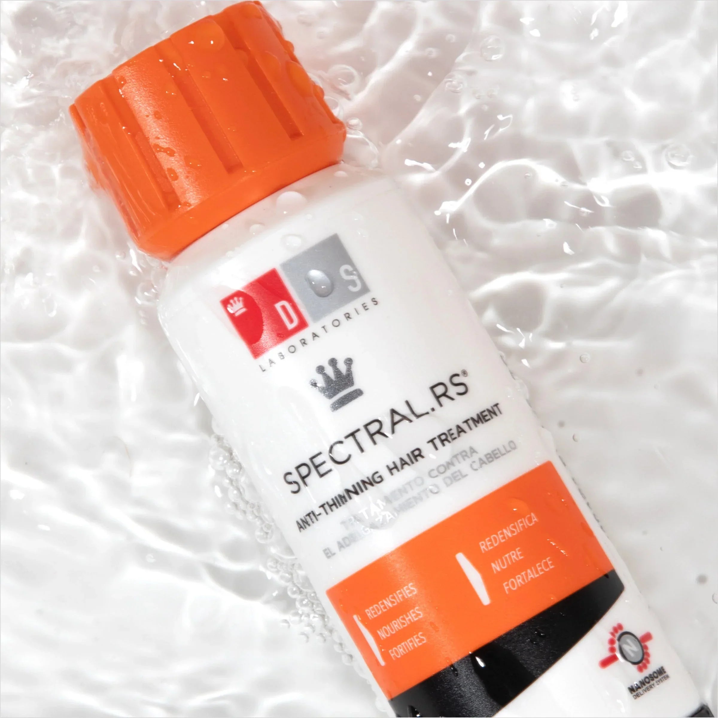 DS Laboratories Spectral Rs Anti Hair-Loss Treatment | 60ml in water, offering a drug-free solution for thinning hair.