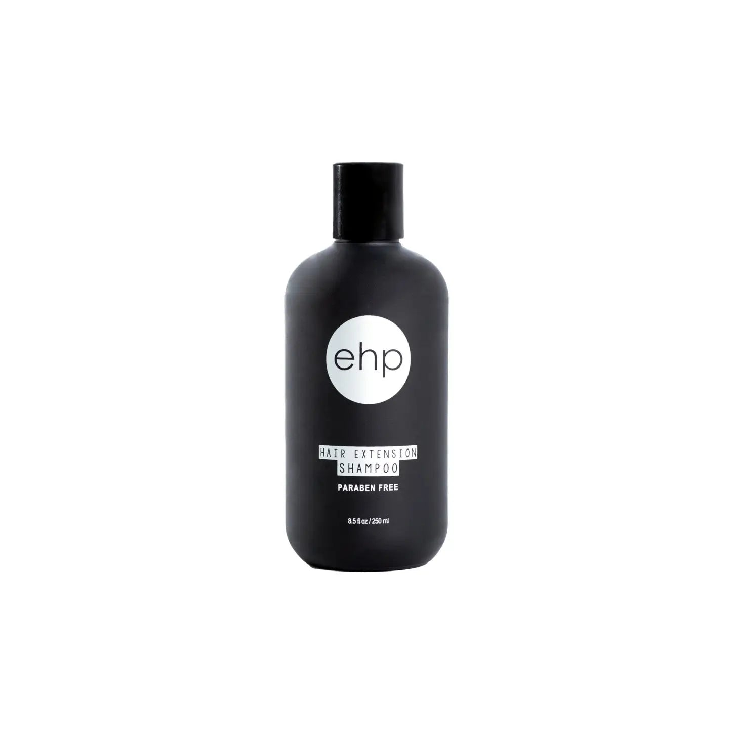 Black plastic bottle with ’ehp’ branding and white text.