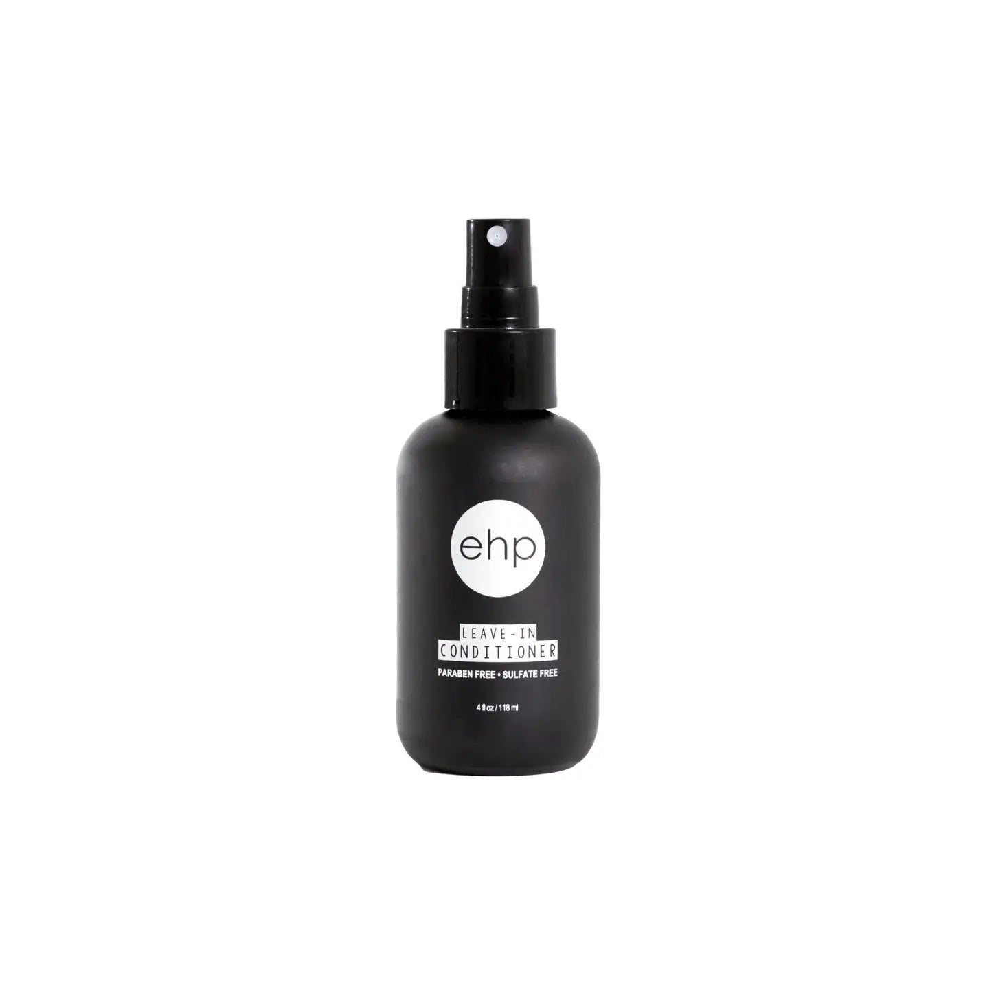 Black spray bottle with ’ehp’ branding and white text.