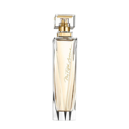 Gold and white My Fifth Avenue Eau de Parfum 100ml bottle displayed