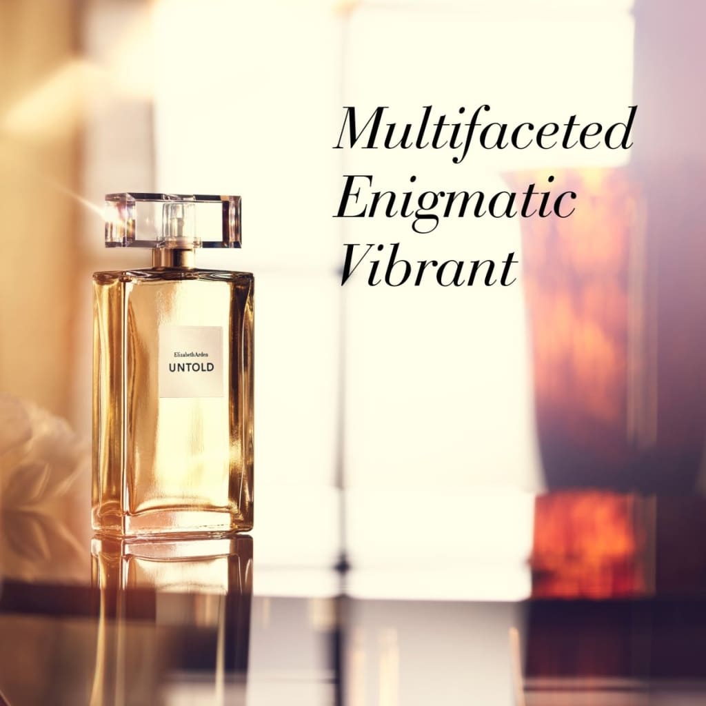 Elizabeth Arden Untold Eau De Parfum 100ml bottle on a table from the fragrance collection